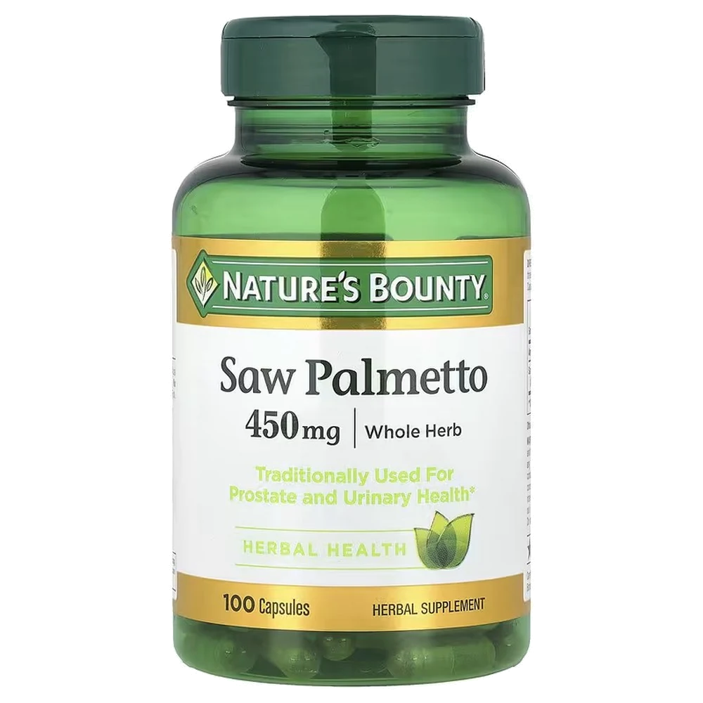 Nature's Bounty Saw Palmetto 450mg supplement bottle