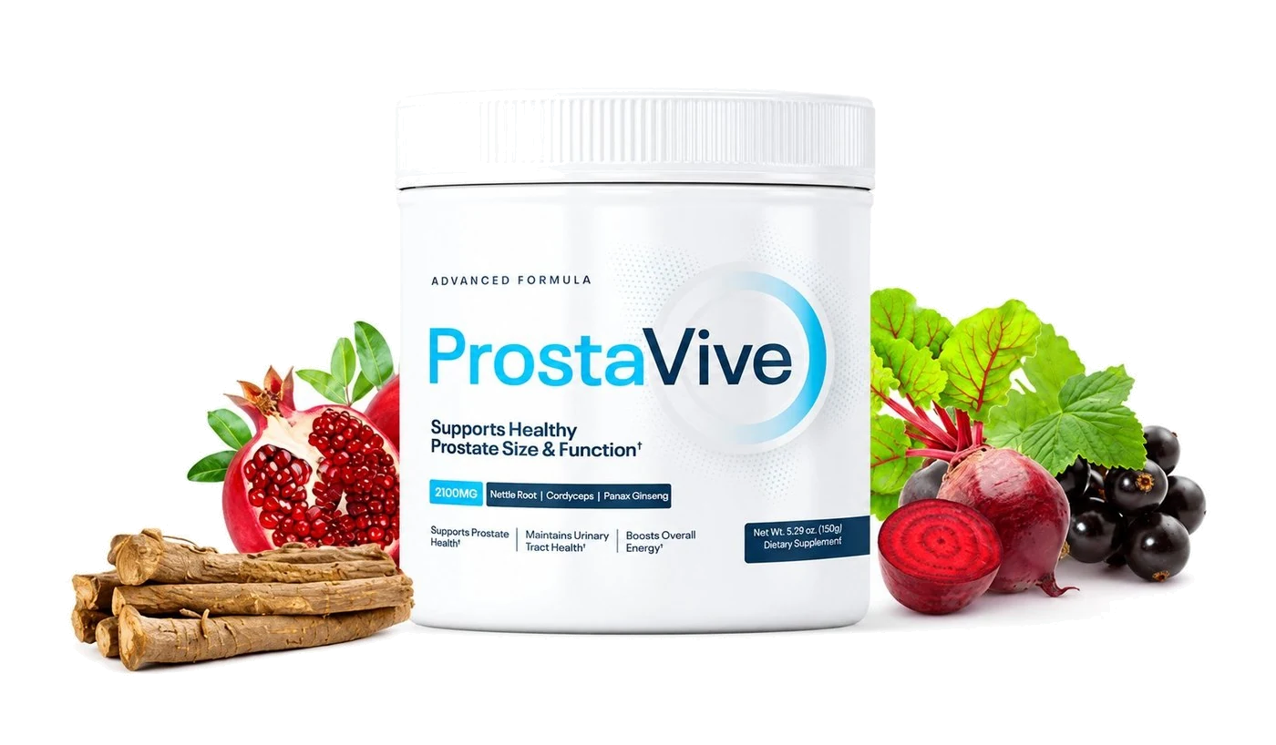 ProstaVive supplement bottle with key ingredients